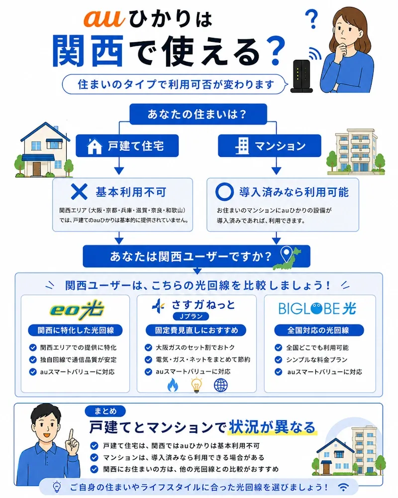 auひかりは関西で使えるのか