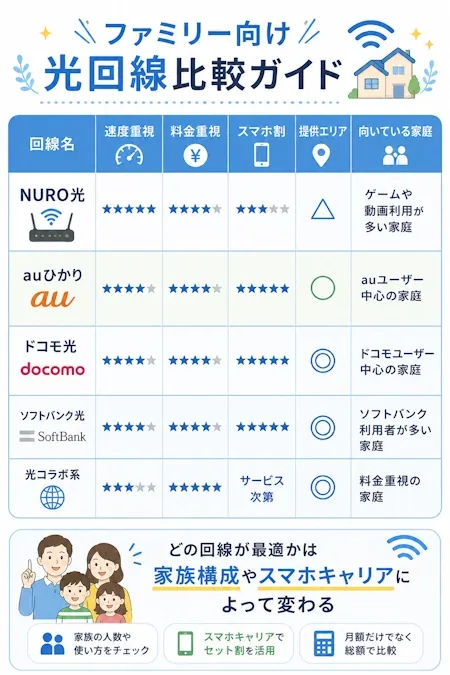 ファミリー向け光回線比較ガイド