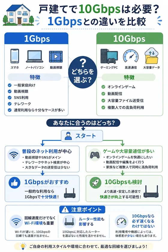 1Gbpsと10Gbpsの選び方図