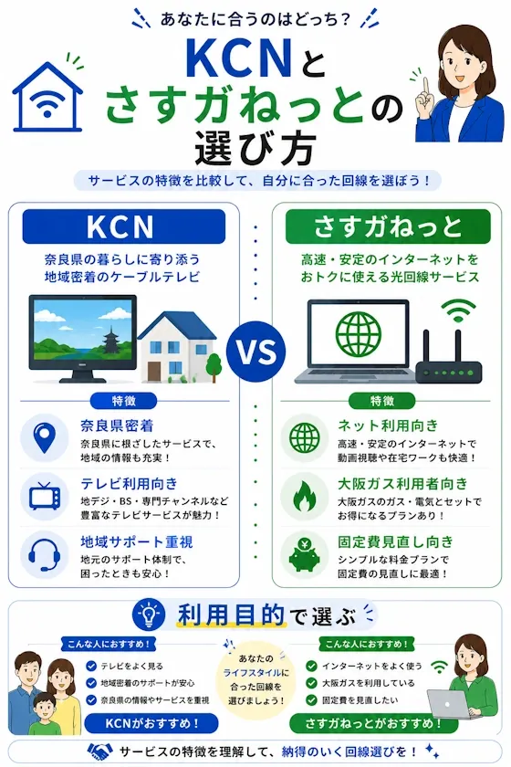KCNとさすガねっとの選び方