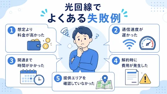 光回線でよくある失敗例一覧