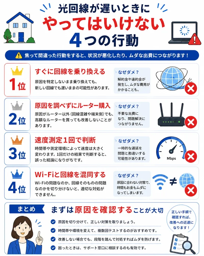 やってはいけない4つの行動