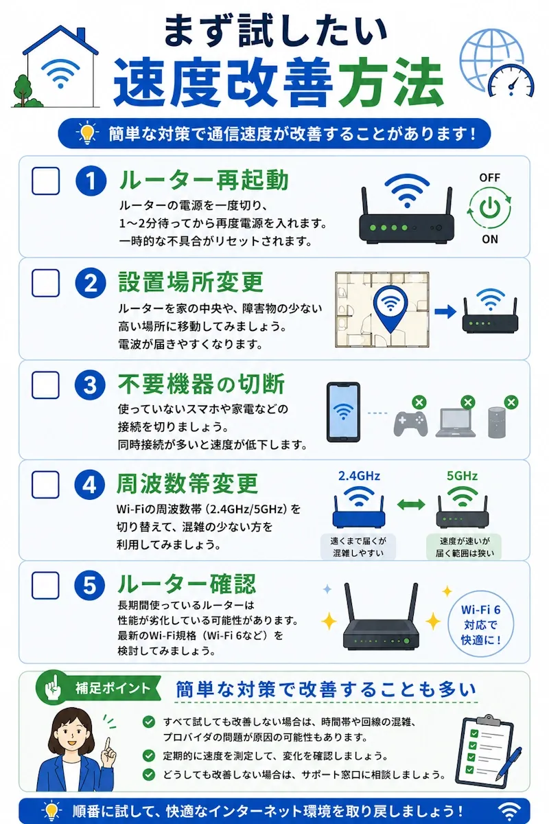 まず試したい速度改善方法