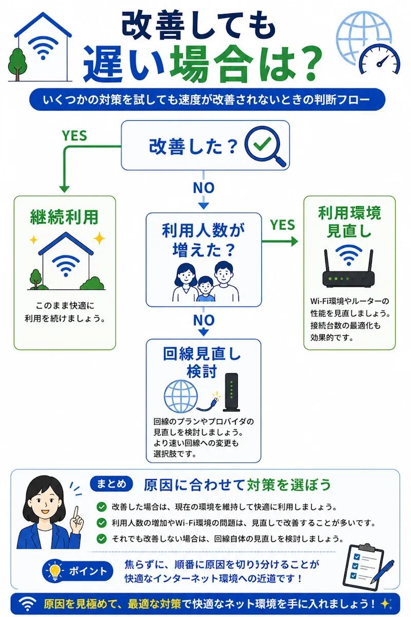 改善しても遅い場合は？
