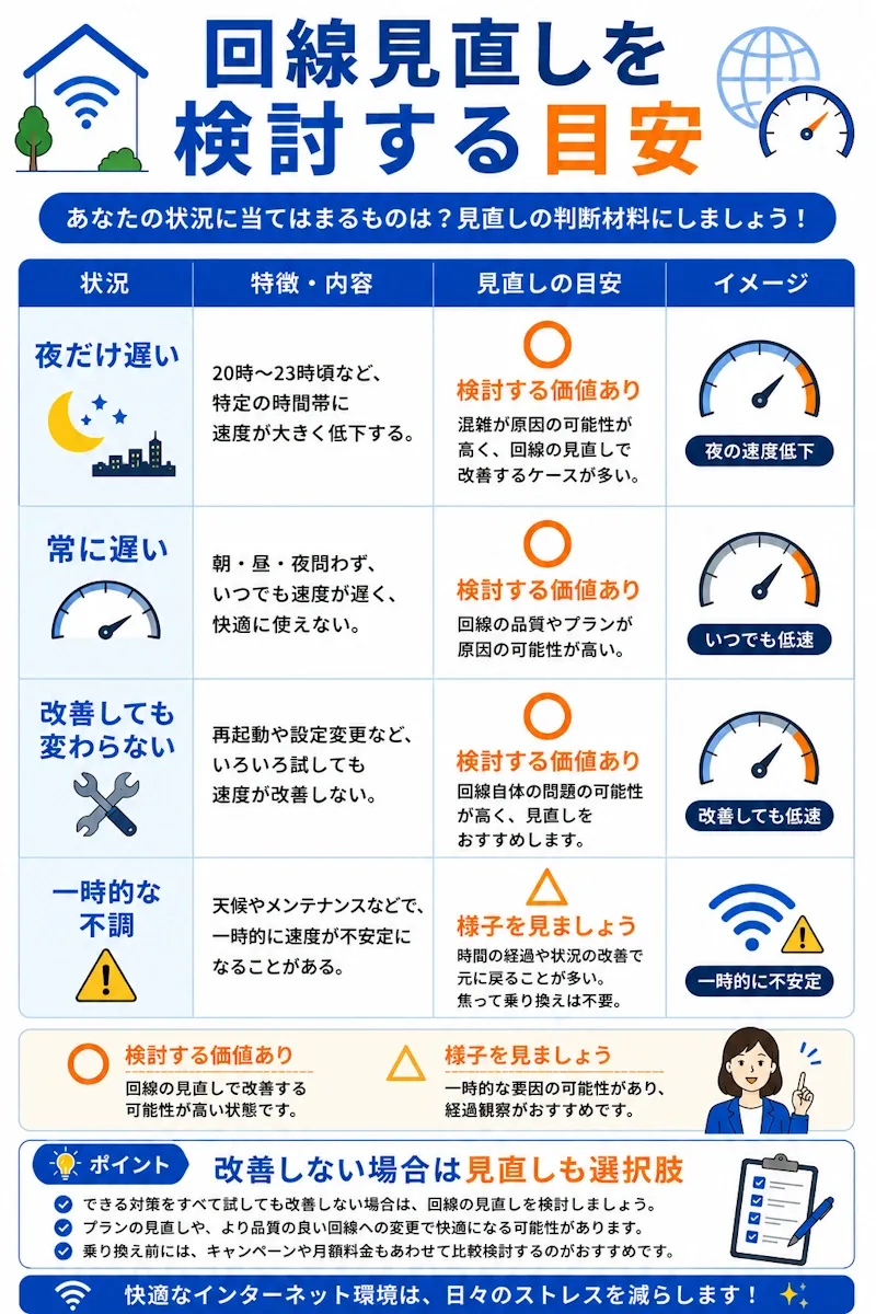 回線見直しを検討する目安