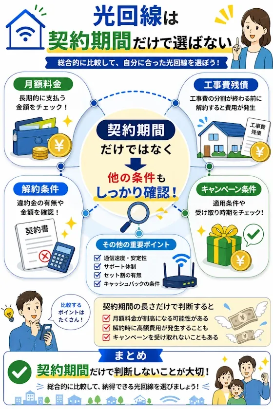 光回線は契約期間だけで選ばない