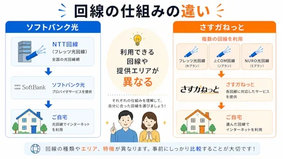 回線の仕組みの違い