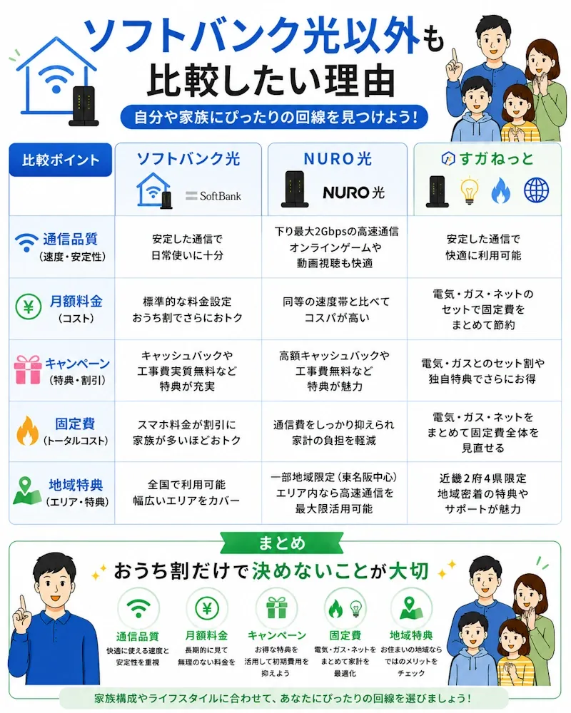 ソフトバンク光以外も比較したい理由