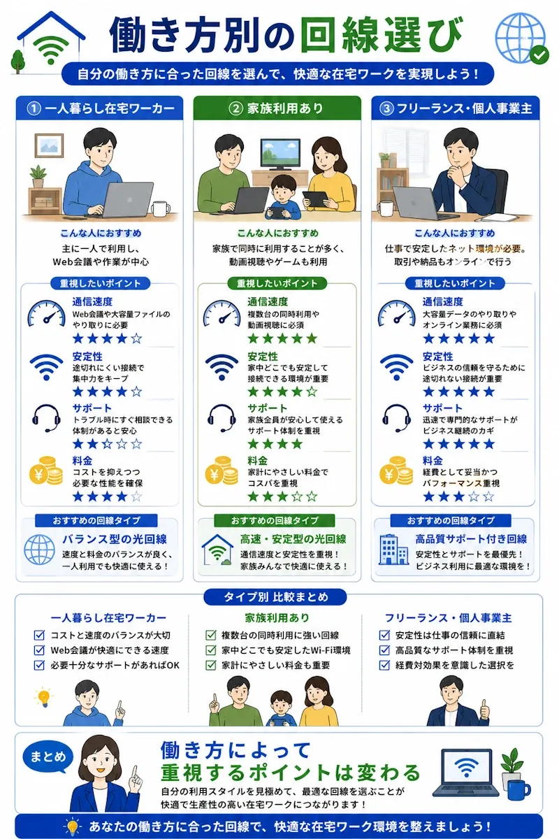 タイプ別おすすめ回線選び